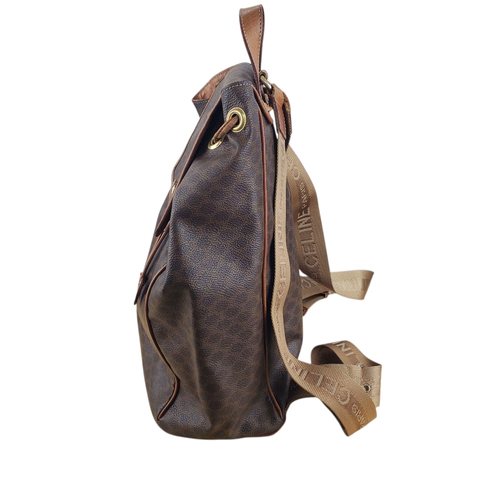 Authentic Celine Macadam Coated Canvas Fabric Strap Medium Backpack - Picture 6 of 16